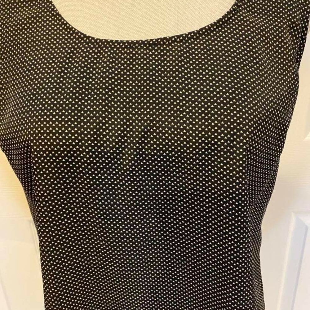 Black Polka Dot and Crochet Lace Racerback Blouse - Picture 5 of 5